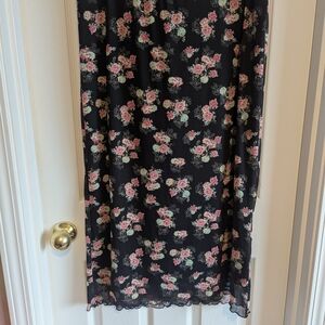 Torrid Black Skirt with Pink Floral Design